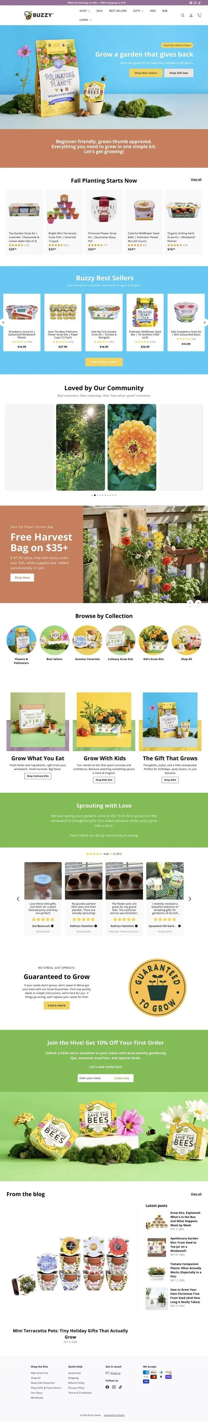 Homepage van buzzyseeds.com