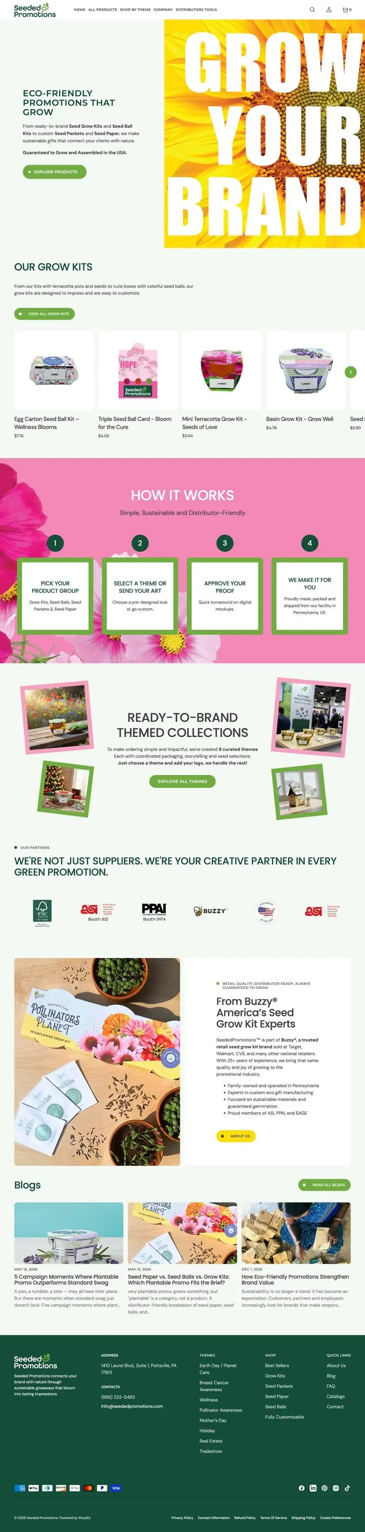 Homepage van seededpromotions.com